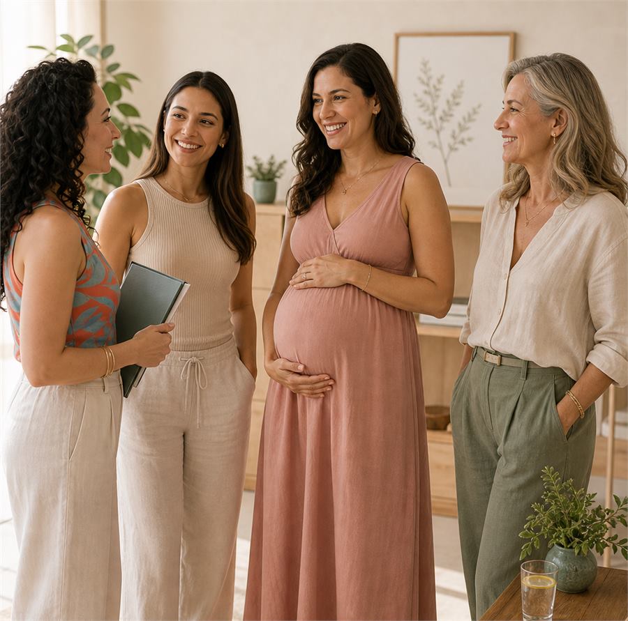 Mulheres em diferentes fases da vida durante atendimento nutricional